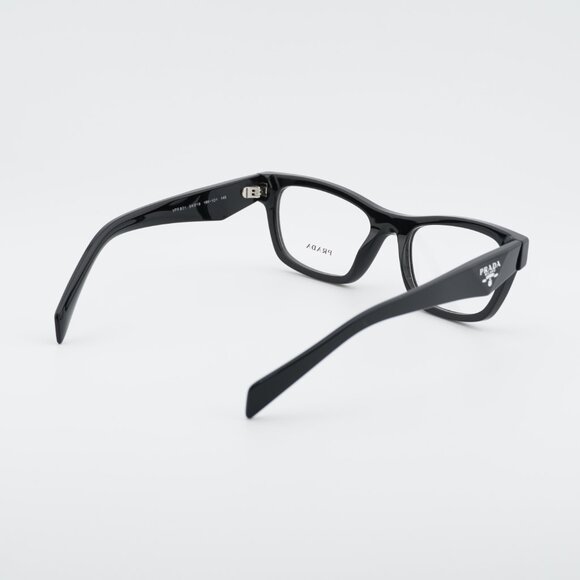 Prada PRB01V 16K1O1 Eyeglasses Shiny Black 54mm Cat Eye Frame - Picture 8 of 9